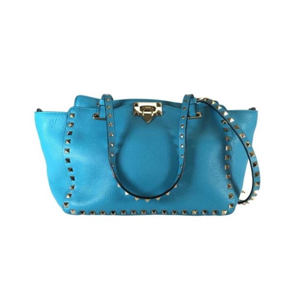Pre loved Valentino Garavani Turquoise Studded Tote